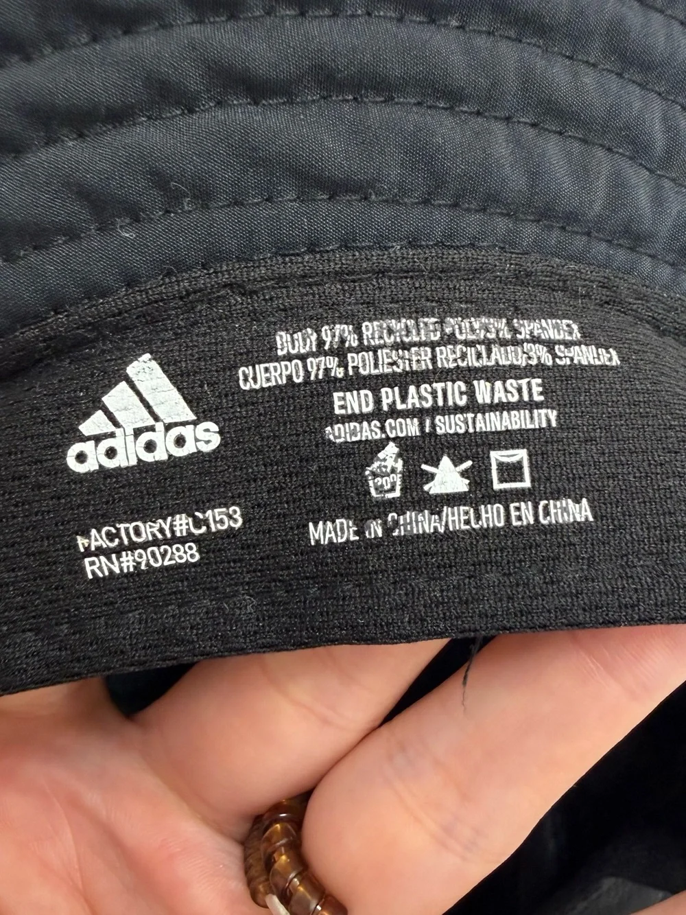 Adidas AeroReady Boonie Bucket Hat Black Wide Brim Sun Hat Adjustable Chin Strap